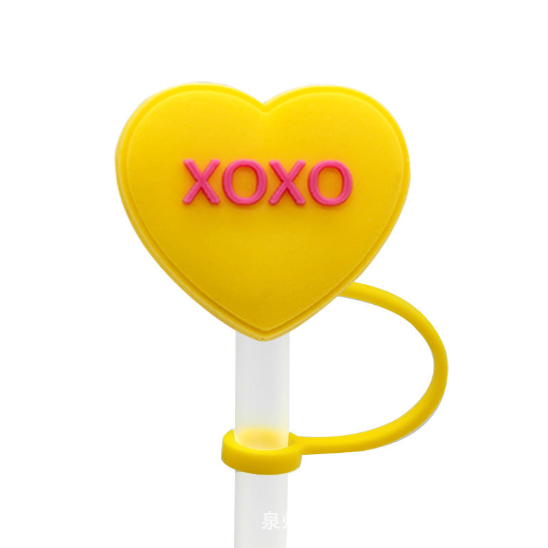 Wholesale 10PCS Valentine's Day Series Silicone Straw Sets